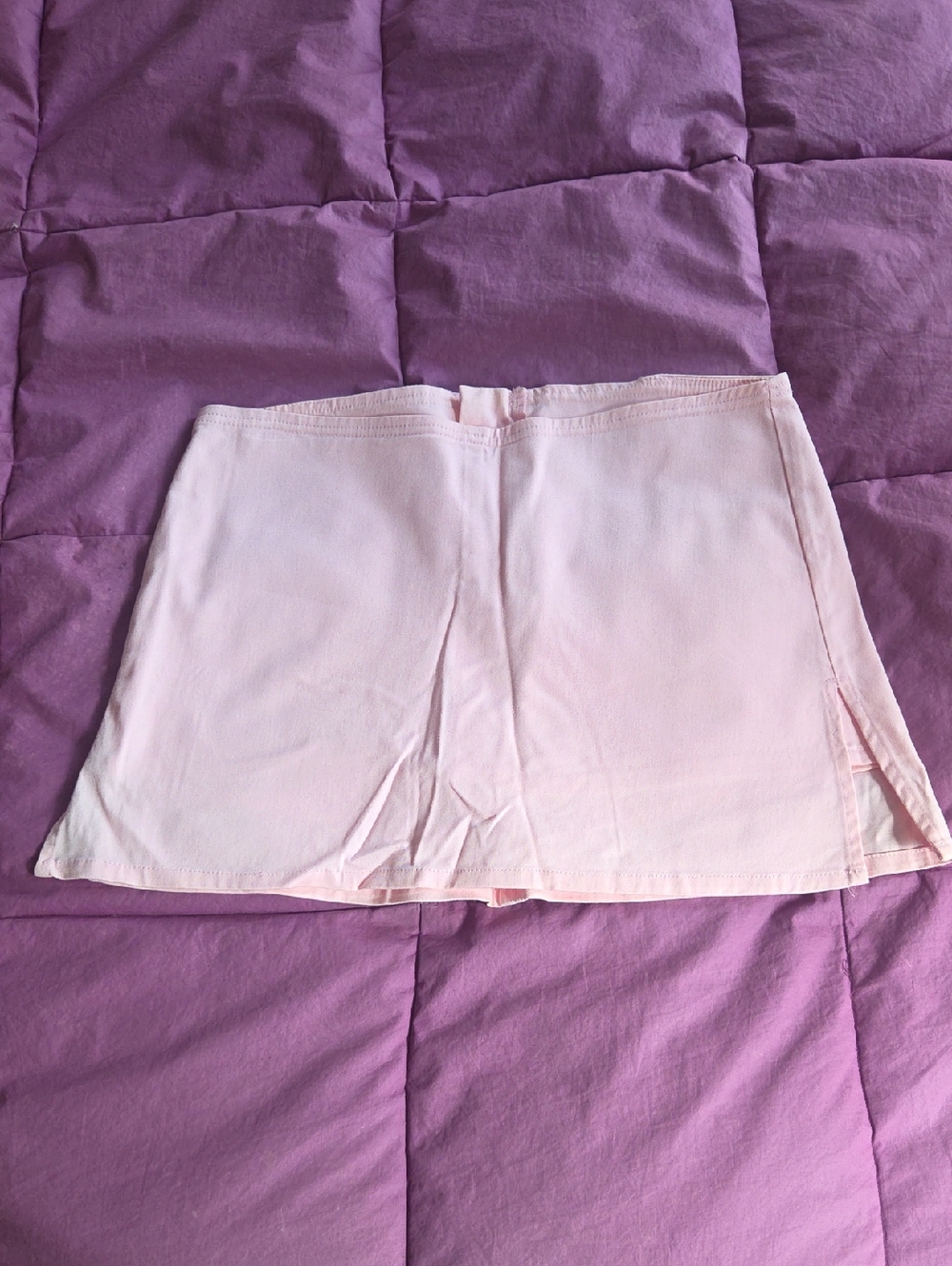 Vintage Venus Light Pink Mini Stretch Twill Skort w Sd Slits & Bk Zip Size 7 / M